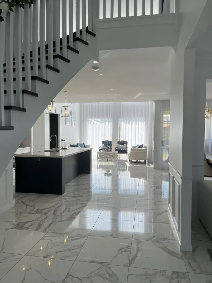 Freshly cleaned kitchen bench with natural light